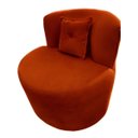 Ver imagem 1 de Poltrona Decorativa Orgânica Sala Recepção Suede Terracota + Almofada