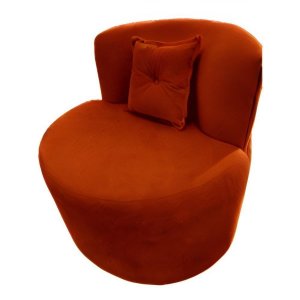 Poltrona Decorativa Orgânica Sala Recepção Suede Terracota + Almofada