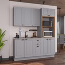 Ver imagem 1 de Armário de Cozinha Modulada Compacta Fidelitá Nara 100% MDF 3 Peças 190cm 10 Portas 2 Gavetas sem