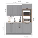 Ver imagem 4 de Armário de Cozinha Modulada Compacta Fidelitá Nara 100% MDF 3 Peças 190cm 10 Portas 2 Gavetas sem