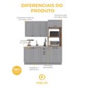 Ver imagem 5 de Armário de Cozinha Modulada Compacta Fidelitá Nara 100% MDF 3 Peças 190cm 10 Portas 2 Gavetas sem