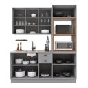Ver imagem 3 de Armário de Cozinha Modulada Compacta Fidelitá Nara 100% MDF 3 Peças 190cm 10 Portas 2 Gavetas sem