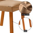 Ver imagem 2 de Mesa de Jantar Carolina 180cm Tampo MDF Laminado Detalhe Base Off White Canto Copo com 4 Cadeiras Li