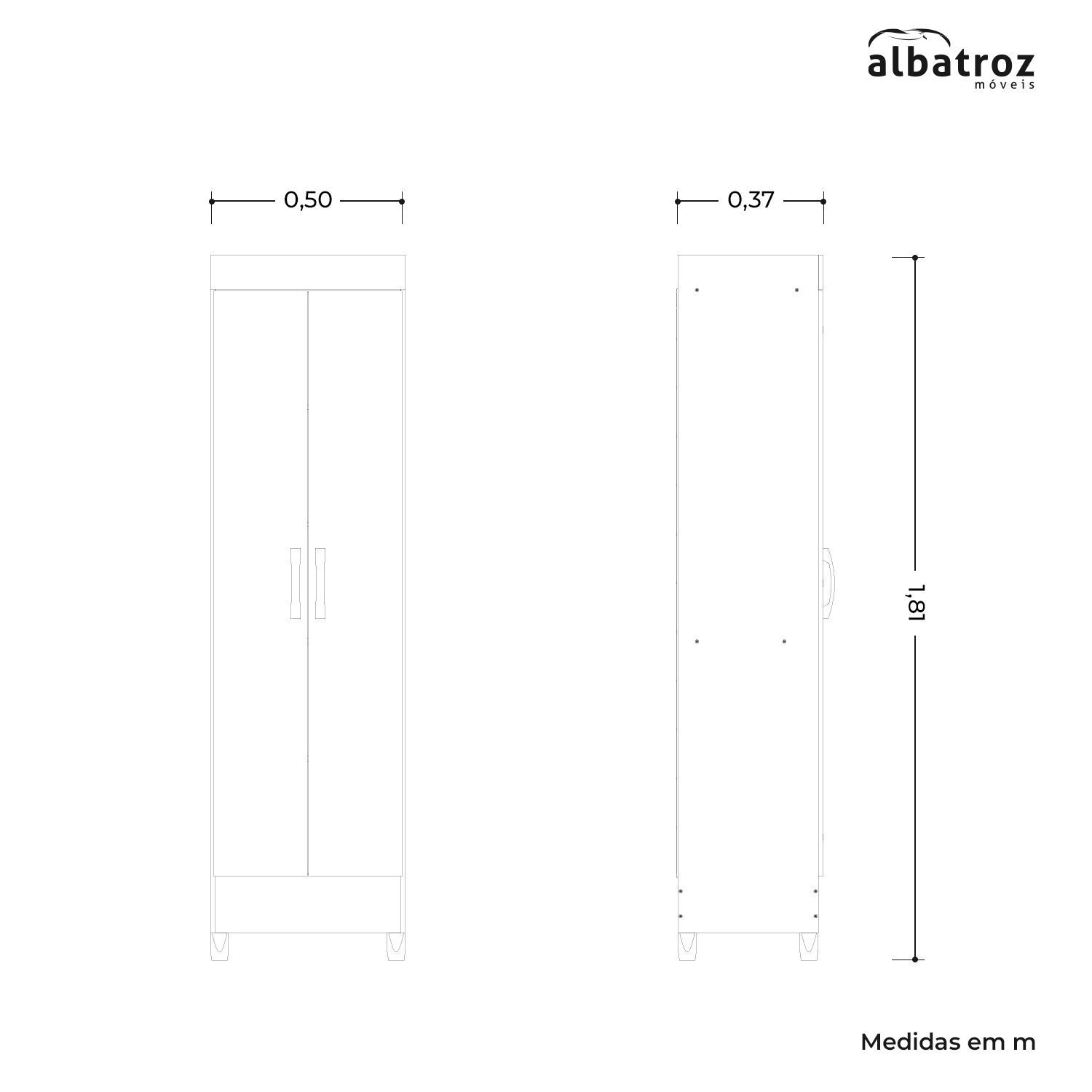 Armário Multiuso 2 Portas Mobi Albatroz Móveis - 4