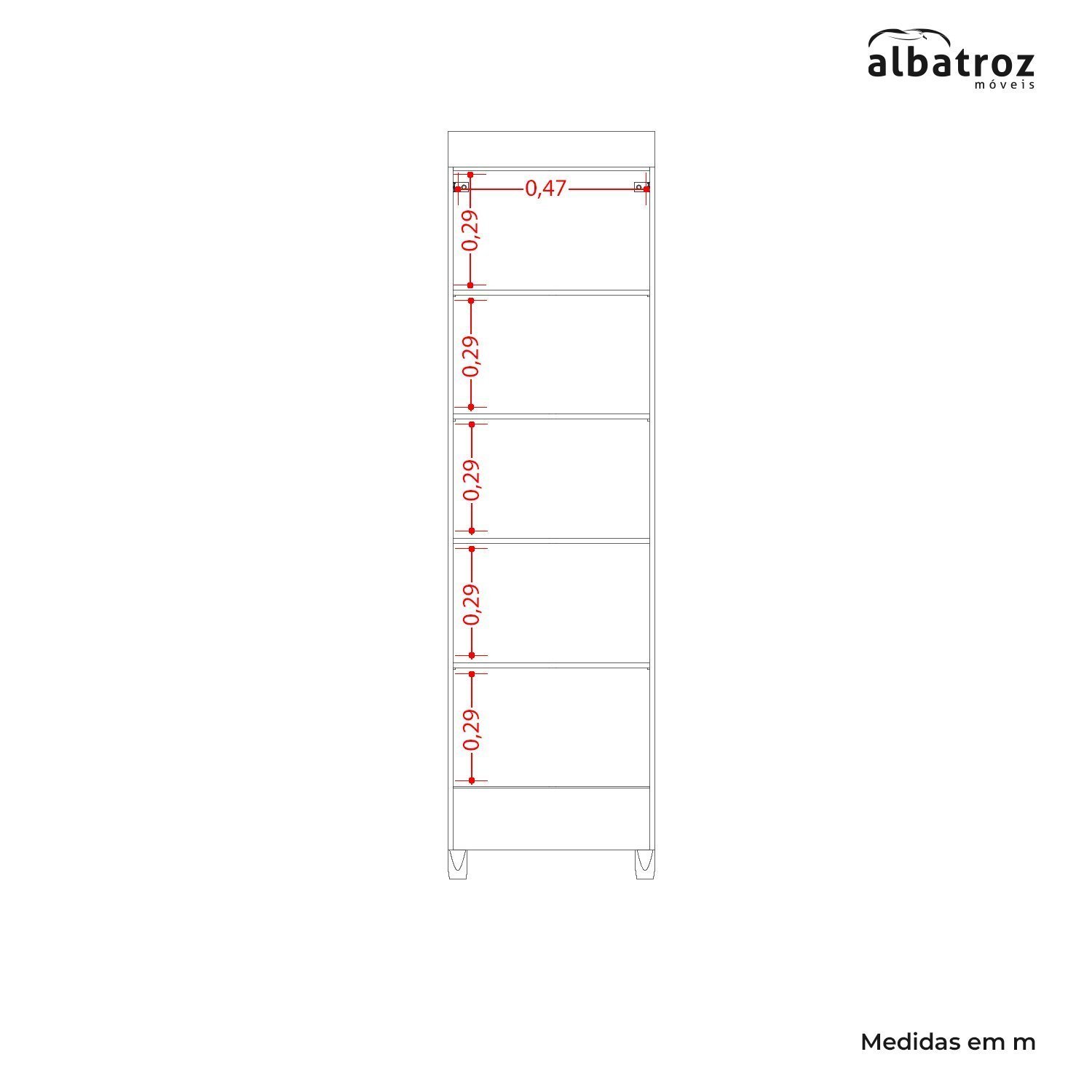 Armário Multiuso 2 Portas Mobi Albatroz Móveis - 6