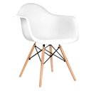 Ver imagem 1 de Cadeira Eames Eifflel com Braço Daw de Madeira com Assento Branco