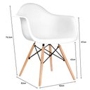 Ver imagem 6 de Cadeira Eames Eifflel com Braço Daw de Madeira com Assento Branco