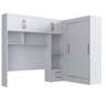 Quarto Modulado Casal 2 Peças Guarda Roupa 2 Portas 2 Gavetas com Ponte Berlim  - 2