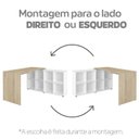 Ver imagem 6 de Escrivaninha Mesa Escritório em L com Balcão 1 Gaveteiro 4 Gavetas 2 Portas 135cm Carvalho e Branco
