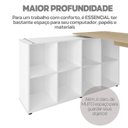 Ver mais imagens de Escrivaninha Mesa Escritório em L com Balcão 2 Portas 1 Gaveteiro 4 Gavetas