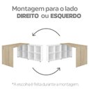 Ver imagem 6 de Escrivaninha Mesa Escritório em L com Balcão 2 Portas 1 Gaveteiro 4 Gavetas