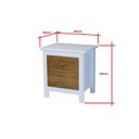 Ver imagem 3 de Mesa de de Cabeceira 2 Gavetas em Madeira Maciça Amélia Branco