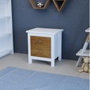 Ver imagem 1 de Mesa de de Cabeceira 2 Gavetas em Madeira Maciça Amélia 