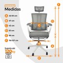 Ver imagem 5 de Cadeira de Escritório Presidente Executiva Oficial Paris - Cinza - 8
