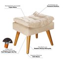 Ver imagem 3 de Puff Sênior Luxuoso Banco Apoio Pés Almofadado Penteadeira:bege Suede