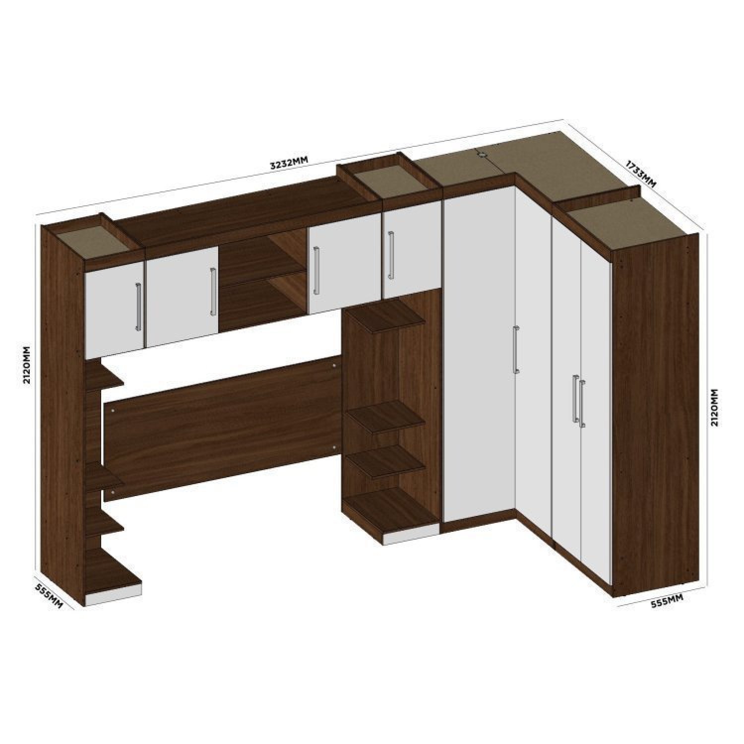 Guarda Roupa Modulado 5 Peças Casal com Cabeceira Sauá Demóbile Sauá YesCasa - 4