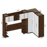Guarda Roupa Modulado 5 Peças Casal com Cabeceira Sauá Demóbile Sauá YesCasa - 4