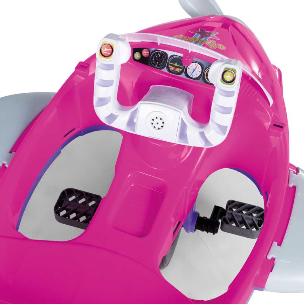 Carrinho de Passeio e Pedal Infantil Aeroh Rosa 1034 Calesita - 8