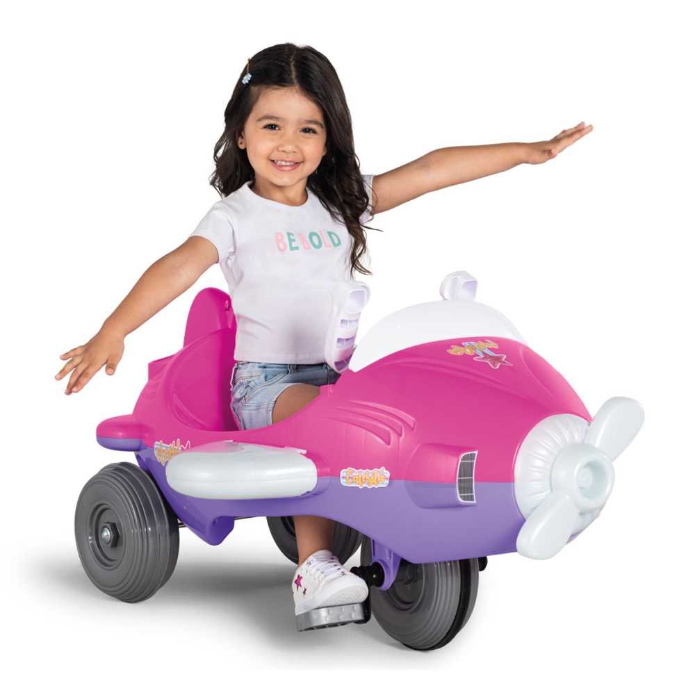 Carrinho de Passeio e Pedal Infantil Aeroh Rosa 1034 Calesita - 3