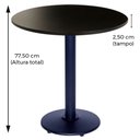 Ver imagem 6 de Mesa de Jantar Redonda 70 cm Tampo Preto em MDP Base Zeta Bistrô