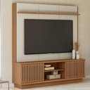 Ver imagem 2 de Estante Painel Tv 75 Pol 180cm Ripado Hailey Canela/off L06 - Mpozenato