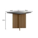 Ver imagem 3 de Mesa de Jantar Quadrada de Vidro 4 Lugares 90cm sem Cadeiras Helô Poliman Móveis Carvalho/Preto