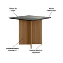 Ver imagem 2 de Mesa de Jantar Quadrada de Vidro 4 Lugares 90cm sem Cadeiras Helô Poliman Móveis Carvalho/Preto