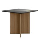 Ver imagem 1 de Mesa de Jantar Quadrada de Vidro 4 Lugares 90cm sem Cadeiras Helô Poliman Móveis Carvalho/Preto