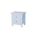 Ver imagem 2 de Mesa de Cabeceira 2 Gavetas em Madeira Maciça Alba Branco