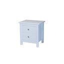 Ver imagem 2 de Mesa de Cabeceira 2 Gavetas em Madeira Maciça Alba Branco
