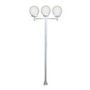 Ver imagem 1 de Poste Luminária Triplo Globo P Braço Reto Jardim Branco 2mt