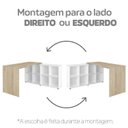 Ver imagem 6 de Escrivaninha Mesa Escritório Diretor em L com Nichos e Balcão Carvalho e Branco Artany