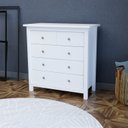 Ver imagem 1 de Cômoda 5 Gavetas em Madeira Maciça Alba Branco