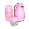 Kit Unibaby Garrafa Fano Porta Leite em Pó Bebê Maternidade:rosa - 1
