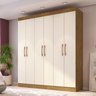 Quarto Modulado Casal 2 Peças Guarda Roupa 6 Portas 2 Gavetas com Ponte Athenas  - 7
