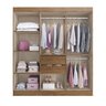 Quarto Modulado Casal 2 Peças Guarda Roupa 6 Portas 2 Gavetas com Ponte Athenas  - 8
