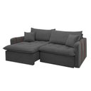 Ver imagem 2 de Sofá Cama Retrátil e Reclinável 3 Lugares Veludo Cinza Michigan 220cm Yescasa