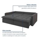 Ver mais imagens de Sofá Cama Retrátil e Reclinável 3 Lugares Veludo Cinza Michigan 220cm Yescasa