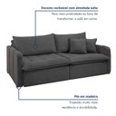 Ver imagem 4 de Sofá Cama Retrátil e Reclinável 3 Lugares Veludo Cinza Michigan 220cm Yescasa