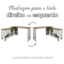 Ver imagem 4 de Conjunto 2 Peças 1 Escrivaninha em L Retrô Gold com 1 Estante Star Olmo Branco Marrom Artany
