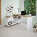 Ver imagem 7 de Kit 2 Peças 1 Escrivaninha em L Retrô Gold com 1 Estante Star