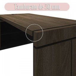 Kit 2 Peças 1 Mesa em L Diretoria Tampo Tamburato com 1 Armário Alto - 14