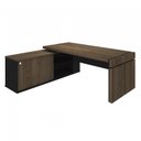 Ver imagem 4 de Conjunto 2 Peças 1 Mesa em L Diretoria Tampo Tamburato com 1 Armário Alto Charuto Preto Marrom Artany
