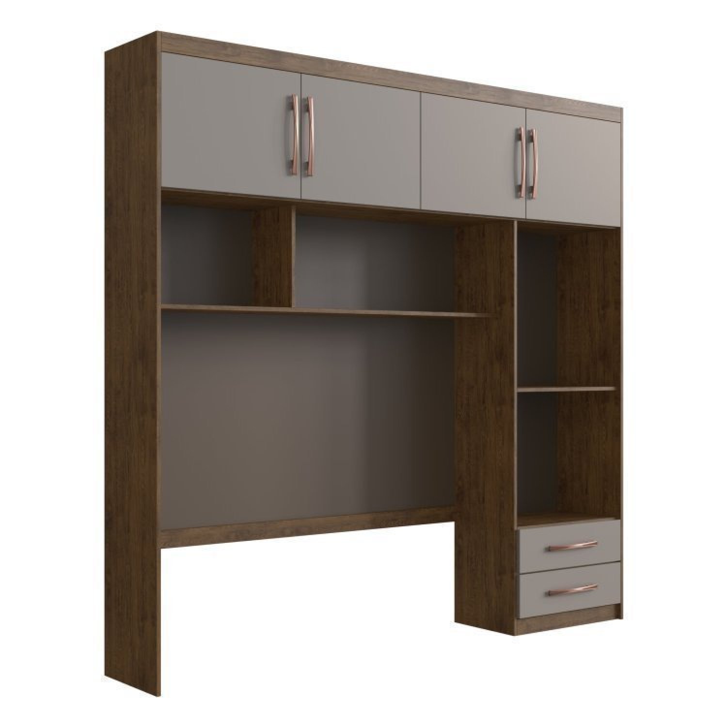 Quarto Modulado Casal 2 Peças Guarda Roupa 3 Portas 2 Gavetas com Ponte Munique Móveis Doripel - 5