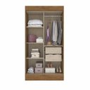 Ver imagem 7 de Quarto Modulado Casal 2 Peças Guarda Roupa 2 Portas 2 Gavetas com Ponte Munique 