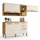 Ver imagem 1 de Cozinha Completa Athenas com Balcão + Armário Aéreo com Vidro + Nicho Mobilihouse