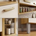 Ver imagem 4 de Cozinha Completa Athenas com Balcão + Armário Aéreo com Vidro + Nicho Mobilihouse