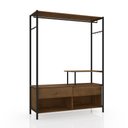 Ver imagem 1 de Guarda Roupa Closet Industrial 2 Gavetas Tóquio Preto/demolição 119cm - Pallazio