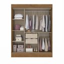 Ver mais imagens de Quarto Modulado Casal 2 Peças Guarda Roupa 3 Portas 2 Gavetas com Ponte Munique Móveis Doripel
