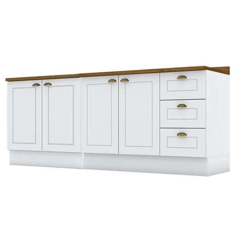 Balcão de Cozinha 80cm e 120cm Americana com Tampo Nature - Henn